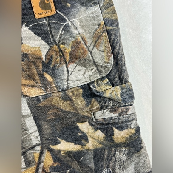 Vintage B191 CMO Carhartt RealTree 38W Carpenter Shorts Duck Canvas Camo VTG - Picture 14 of 15